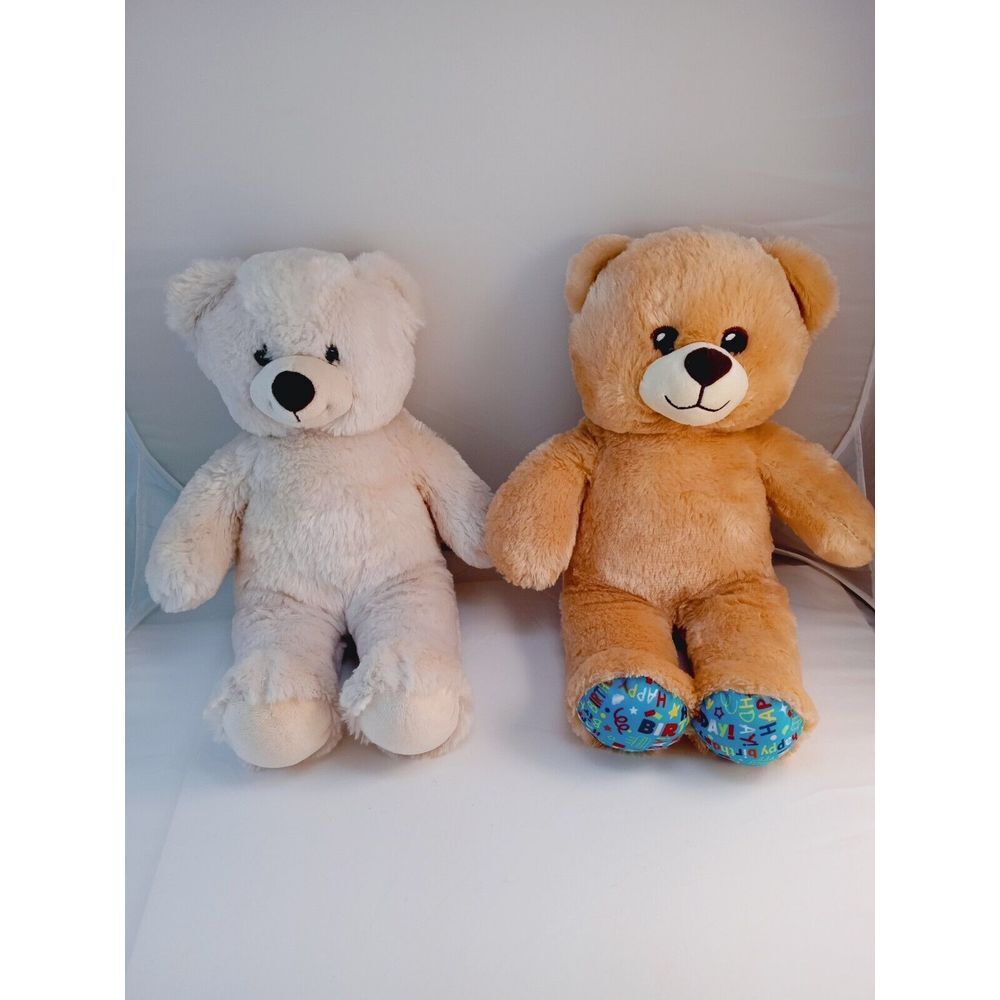 Build A Bear Happy Birthday Plush 15" Stuffed Animal Teddy Bear BAB & Cream Bear